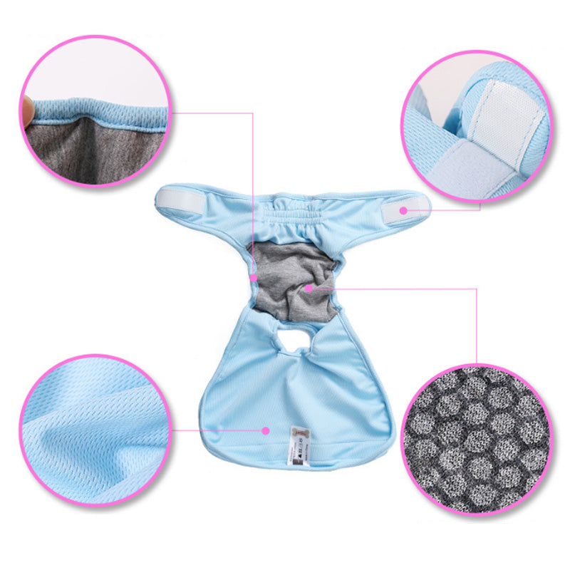 Female Sanitary Dog Nappy Graphene Underpants Diaper Pants Blue