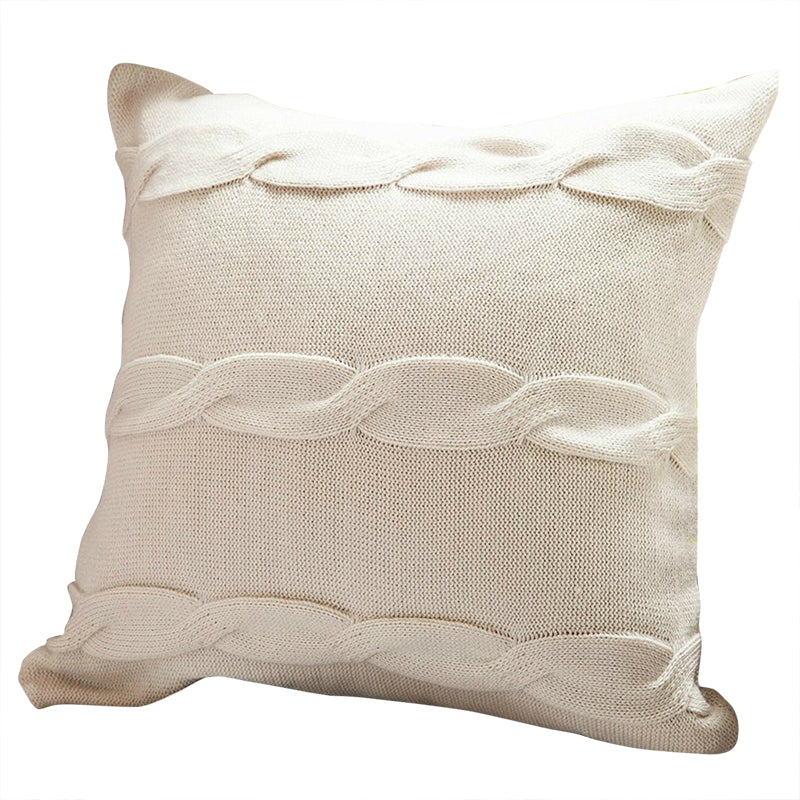 Home Decor Sofa Bed Knitted Pillow Cushion Cover Twisted Stripes 45x45cm