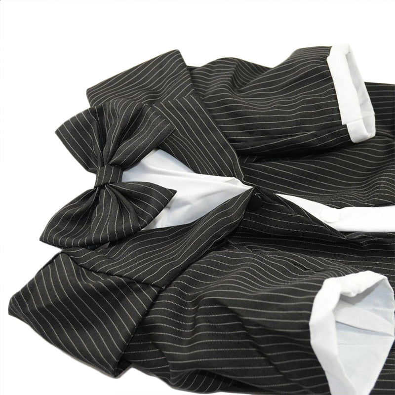 Dog Pet Tuxedo Costume Wedding Suit Black Bow Tie collared shirt S – 4XL