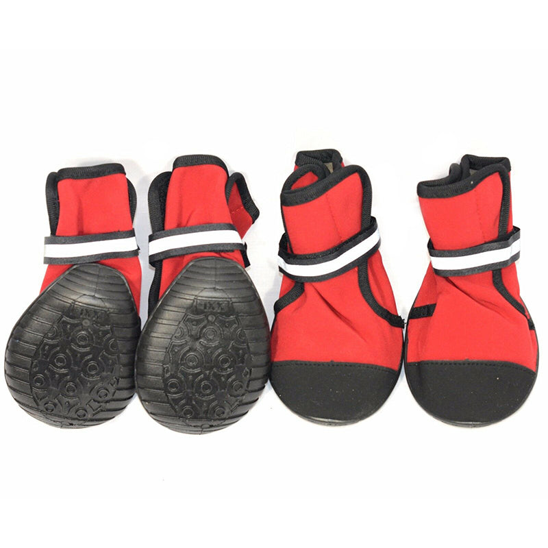 Pet Dog WaterProof Rain Shoes Boots Socks Non-slip Rubber Shoes Red M - 2XL