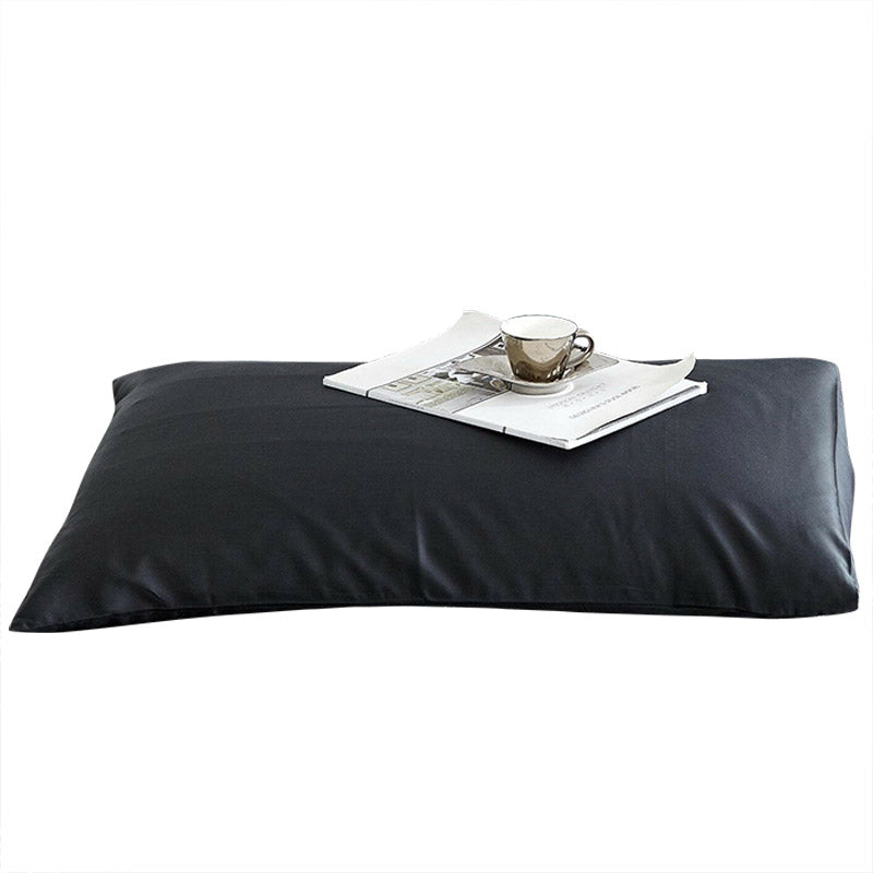 A Pair of 100% Cotton 650TC Sateen Pillowcases Plain Slate Colour 48x73cm