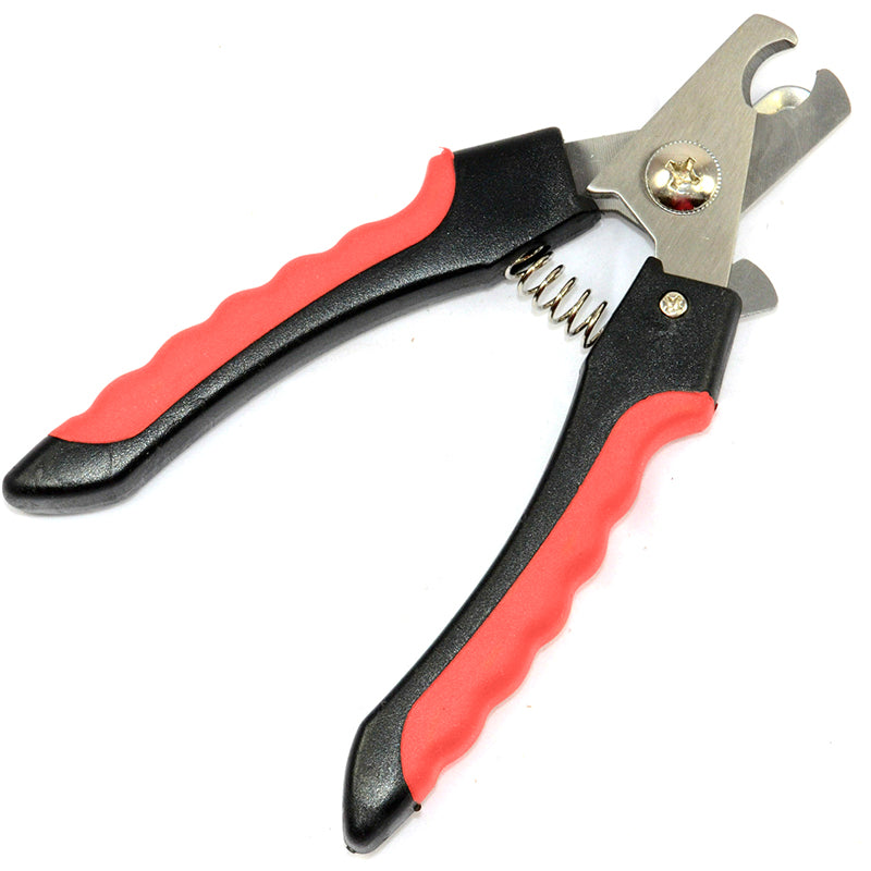 2 x Medium Dog Nail Clipper Grooming Shears Scissors Ergonomic w Steel File Black Red A