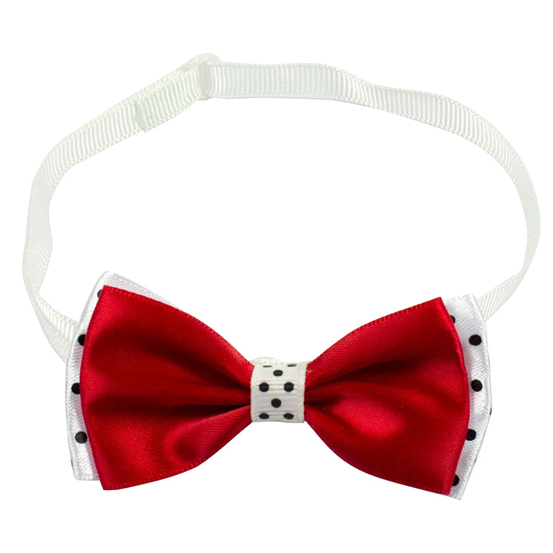 2 x Pet Dog Cat adjustable Necktie Wedding Party Christmas Handmade Red Bowtie