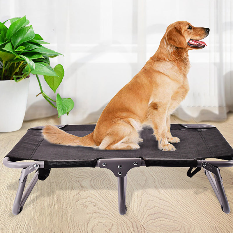 Heavy Duty Foldable Pet Dog Bed Black Textilene Trampoline Hammock Travel Bed