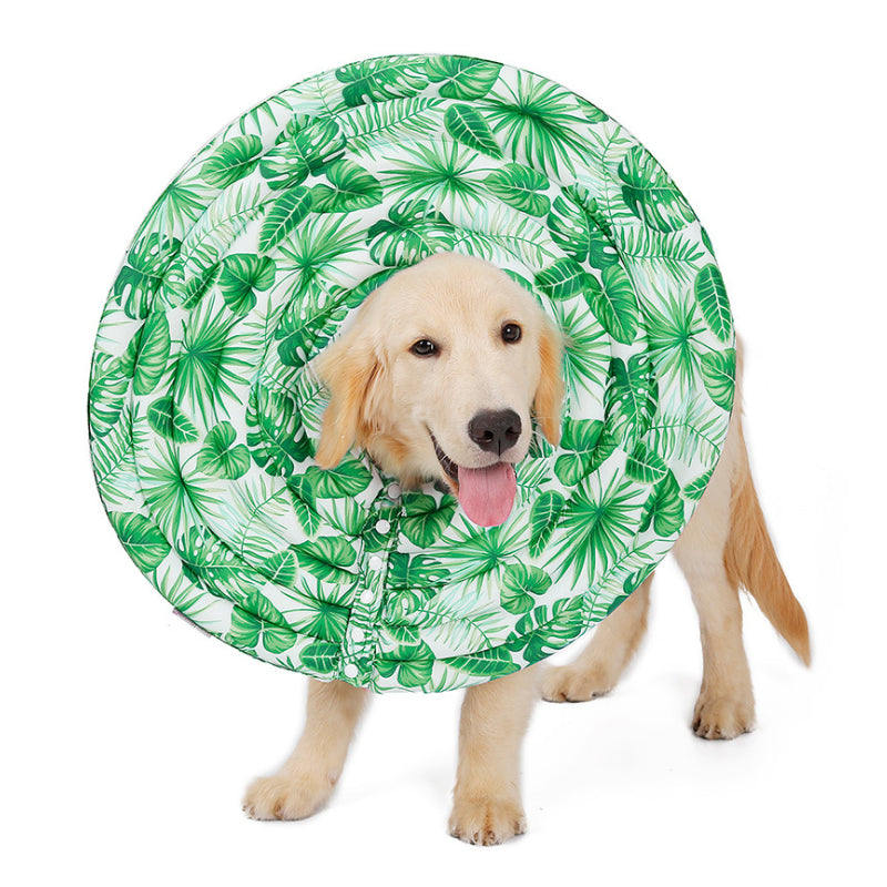 Pet Dog Elizabethan Neck Collar Strap Green-M L XL