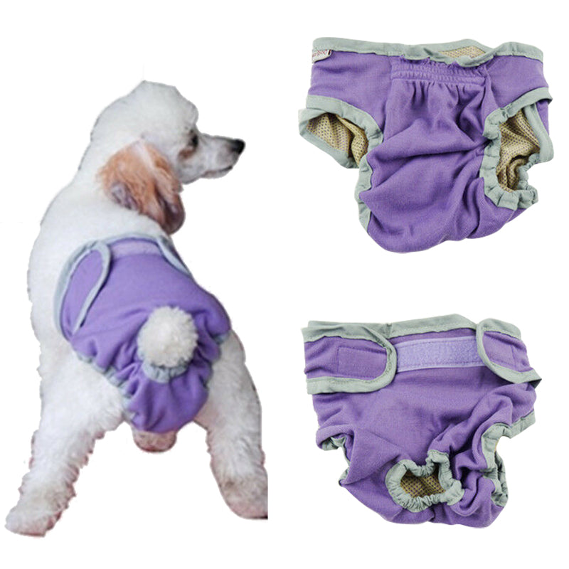 Female Sanitary Dog Nappy Underpants Diaper Pants Plain Colours M L XL