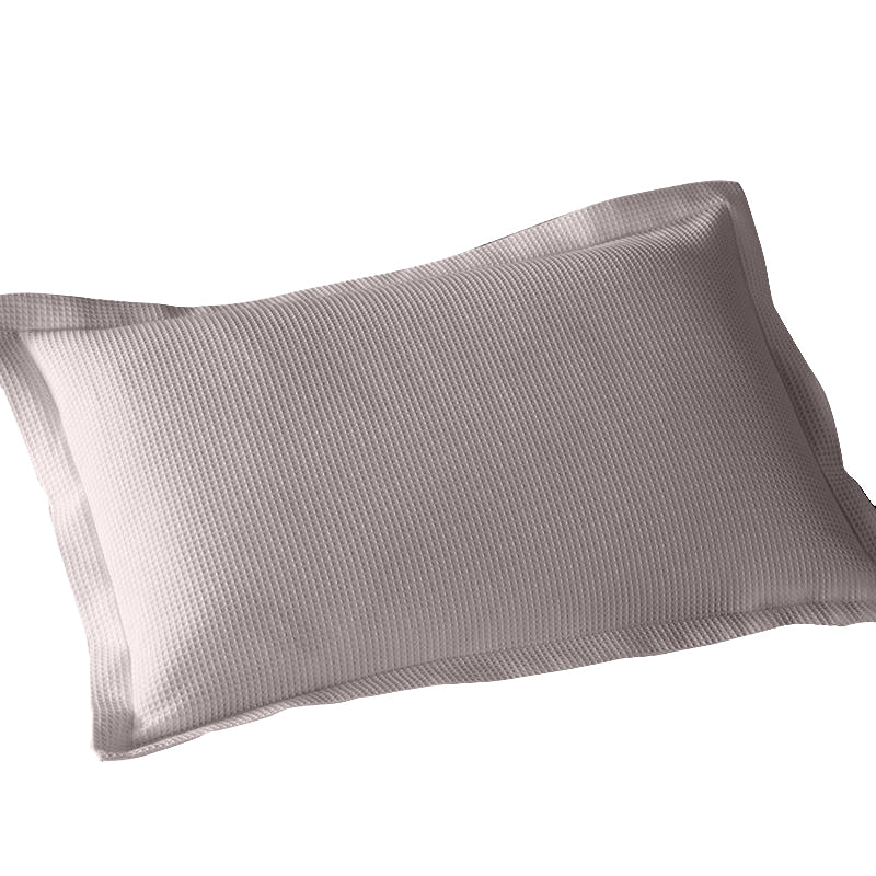 A Pair of 100% Cotton Smoke Grey Waffle Pillowcases 48x73cm+5cm