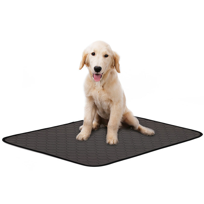 Washable Dog Pee Training Pad Multiple Use Mat Breathable Waterproof 100x67cm Black