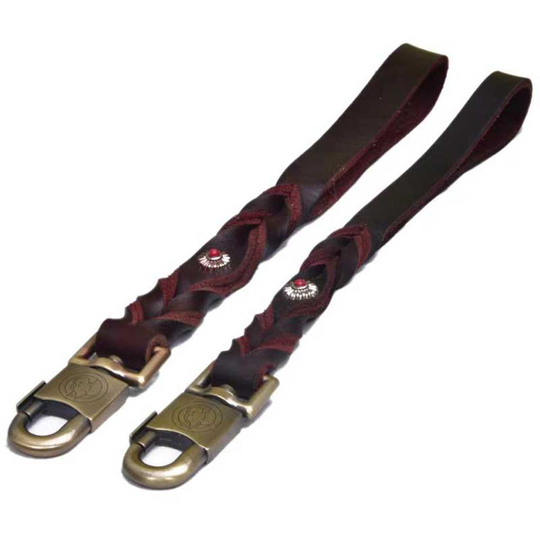 Top Quality Genuine Real Leather Dog Short Leash Lead 2.5cm x 42cm