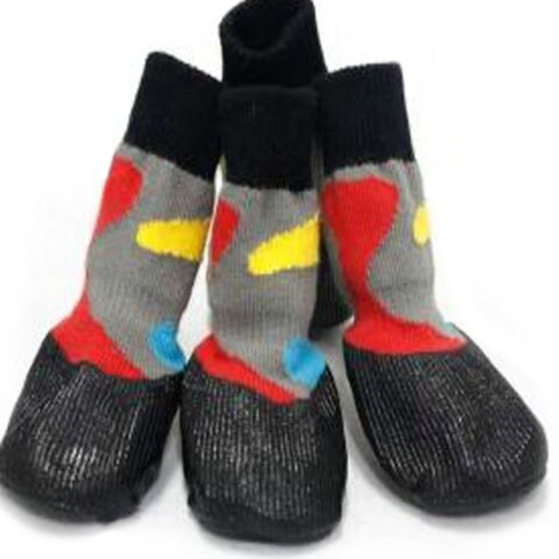 Pet Dog WaterProof Rain Shoes Boots Socks Non-slip Rubber Socks Palette Print