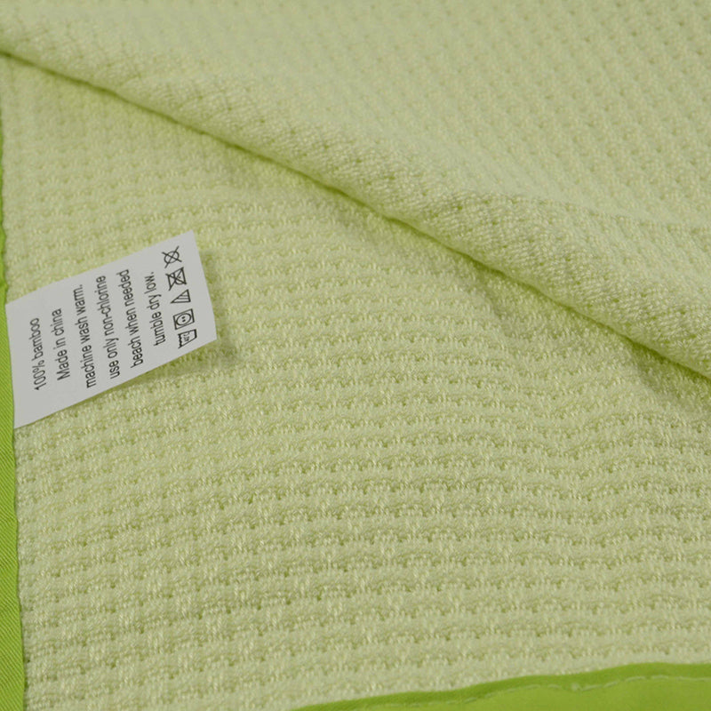 100% Bamboo 380gsm Baby Child Waffle Weave Blanket Wrap Green