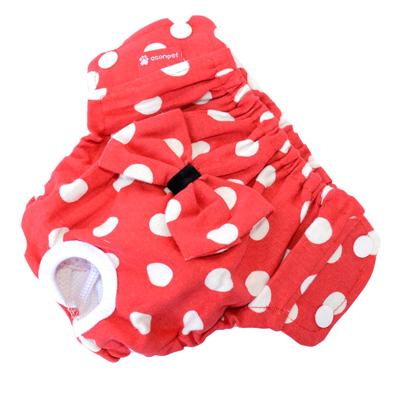 2 x Female Sanitary Small Medium Dog Undie Underpants Diapers Pants Polka Dots