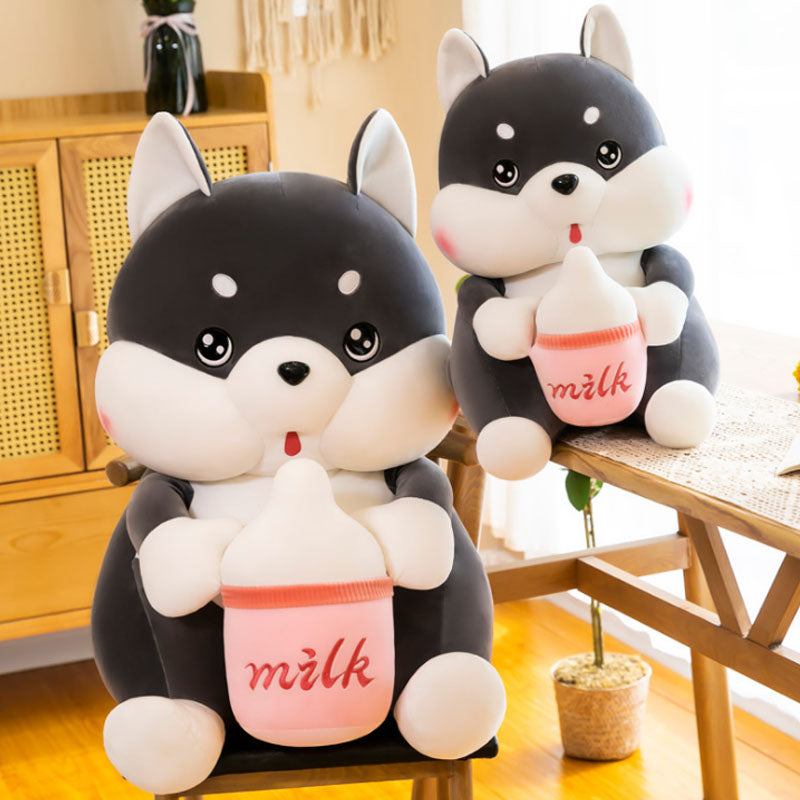 Super Soft Cute Milk Feeding Baby Husky Plush Toy 70cm
