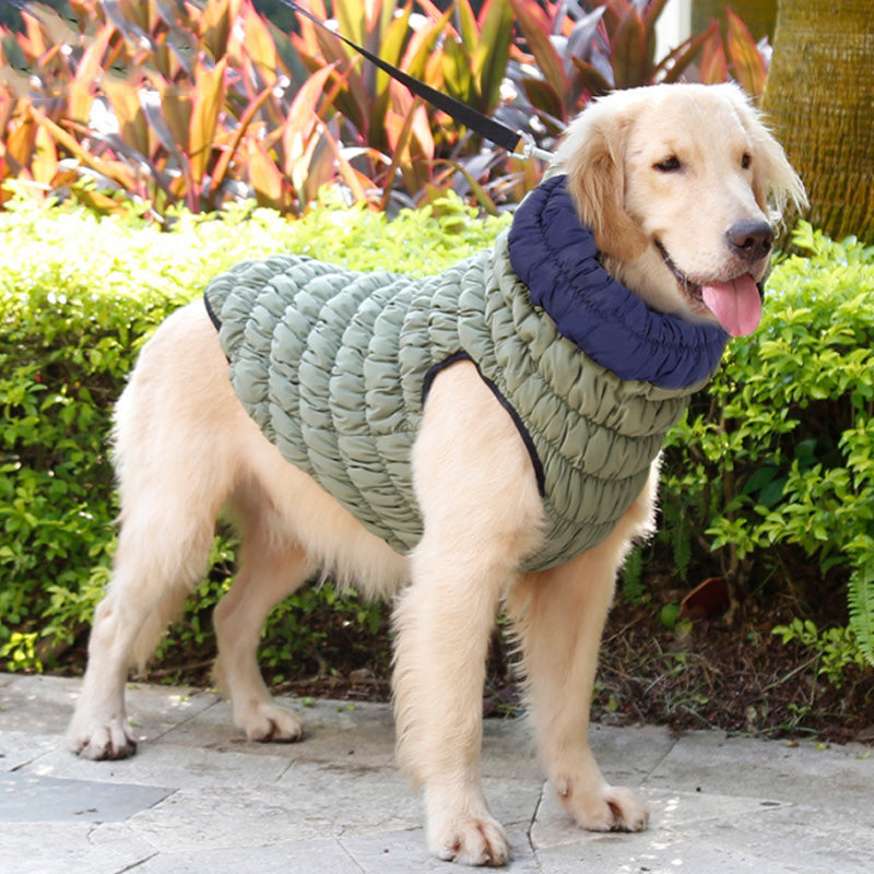 Pet Dog Winter Warm Vest Coat Jacket Reflective Green Blue