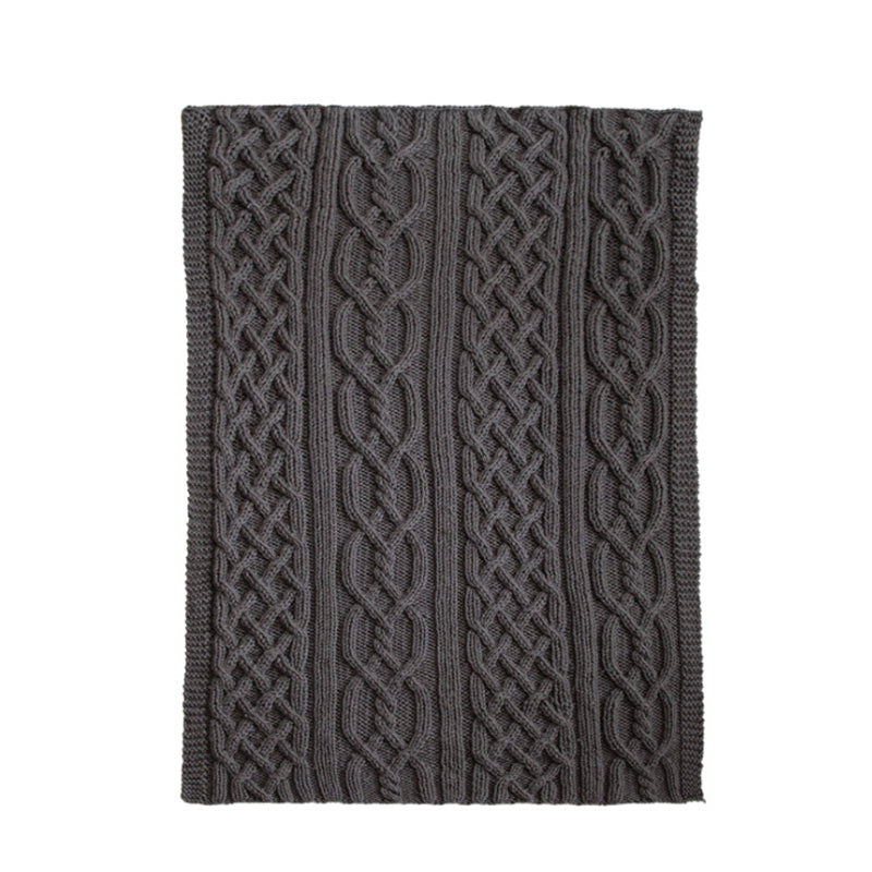 Hand Knitted Soft Acrylic Yarn Home Decor Blanket Throw Rug 130x160cm Charcoal