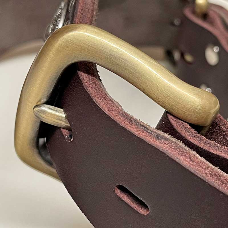 Top Quality Handmade Genuine Leather Safe Studded Pet Dog Collar Brown