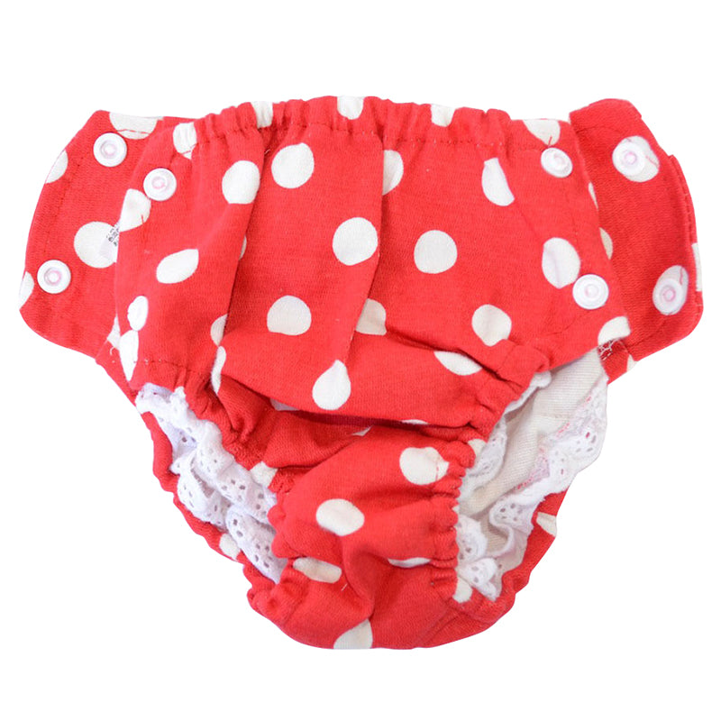 2 x Female Sanitary Small Medium Dog Undie Underpants Diapers Pants Polka Dots