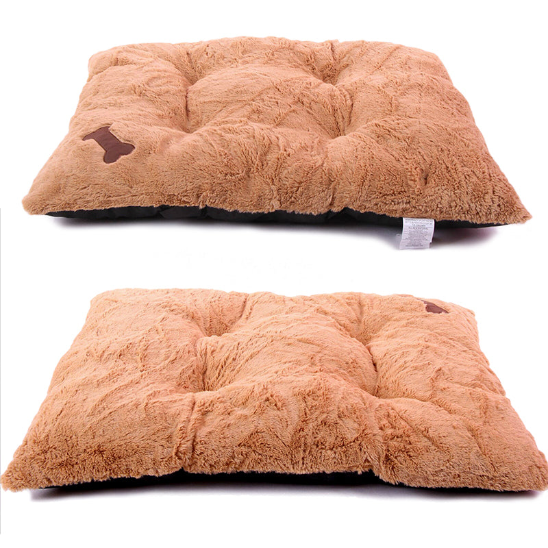 Super Soft Dog Bed Mat Cushion Tufted Fleece Dog Floor Mat Pad Sandy Brown