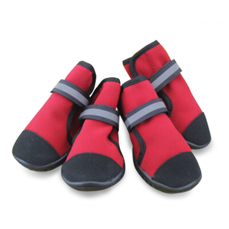 Pet Dog WaterProof Rain Shoes Boots Socks Non-slip Rubber Shoes Red M - 2XL