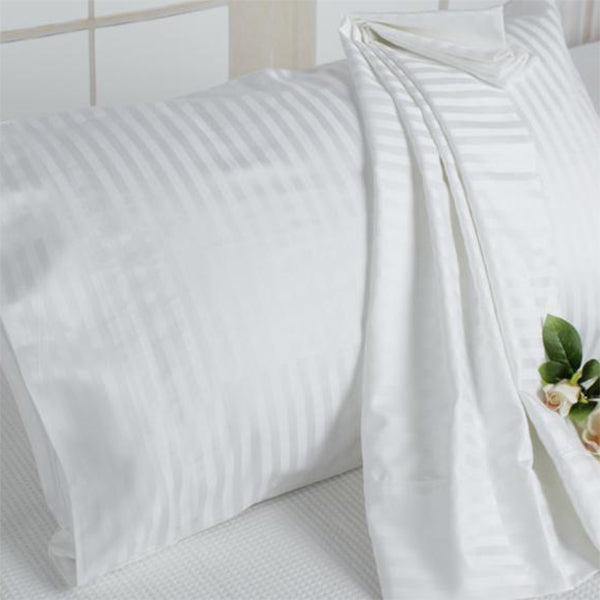 10pcs 500tc Hotel Quality Sateen Striped White Pillow slips pillowcases