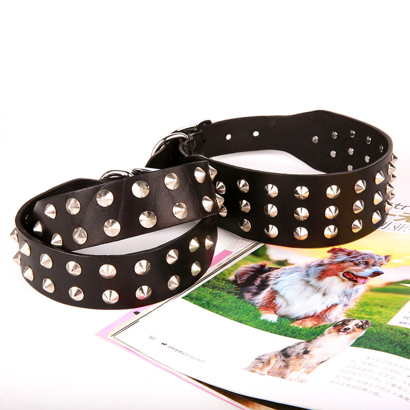 Top Quality Handmade Genuine Leather Studded Dog Collar S M L