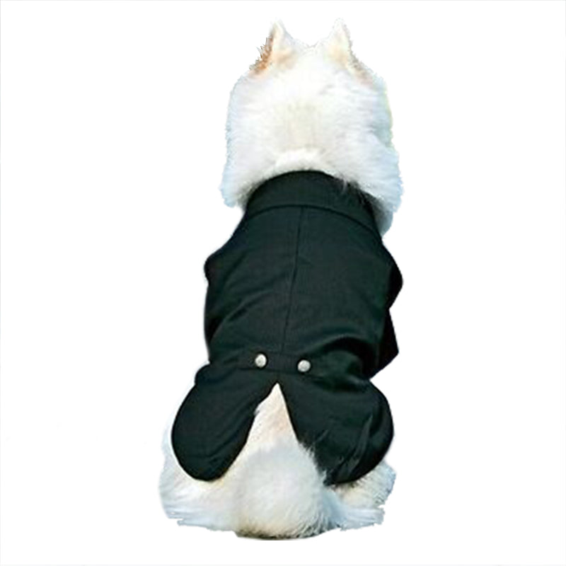 Dog Pet Tuxedo Costume Wedding Suit Black Bow Tie collared shirt S – 4XL
