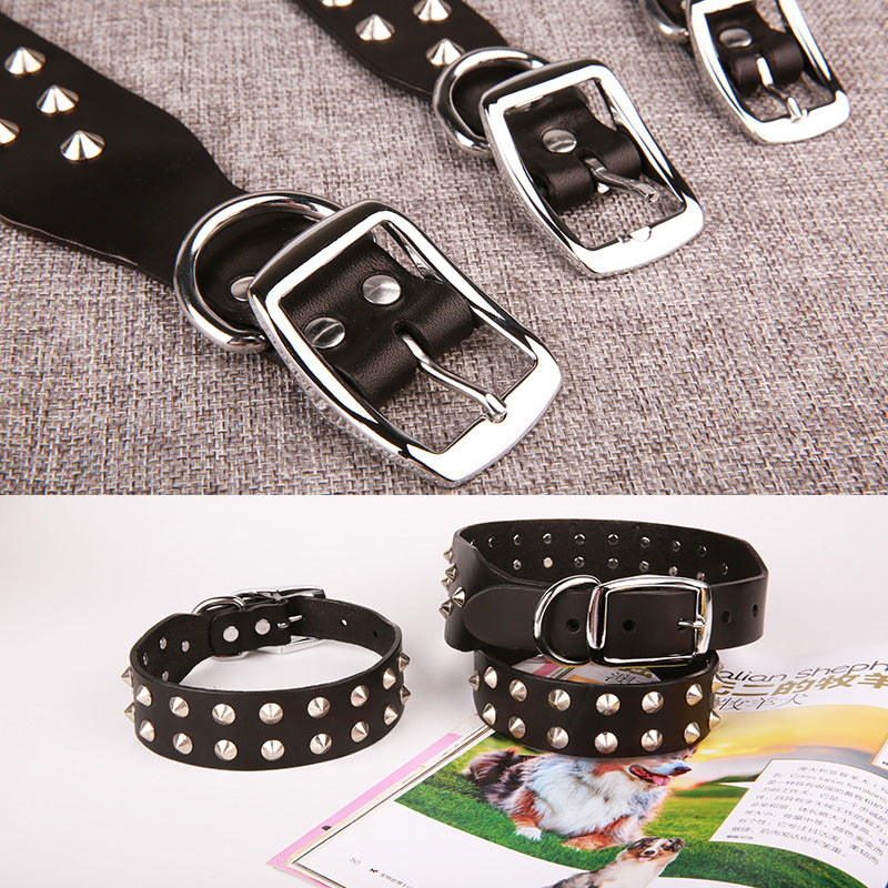 Top Quality Handmade Genuine Leather Studded Dog Collar S M L