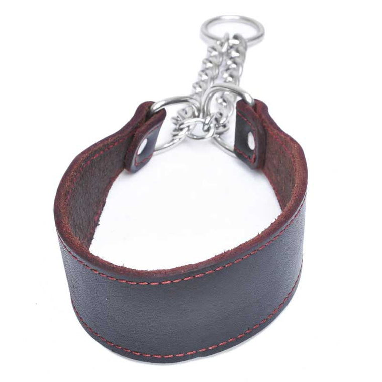 Top Quality Handmade Genuine Leather Adjustable Chain Pet Dog Collar