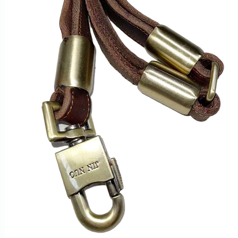 Dog leash Superior Quality Genuine Real Ox Leather Foldable Dog Leash Lead