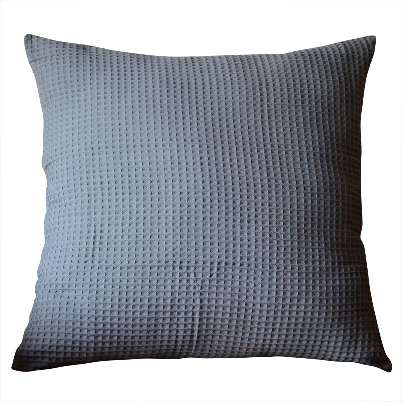 100% Cotton Grey Large Waffle Standard/European Cushion & Pillow