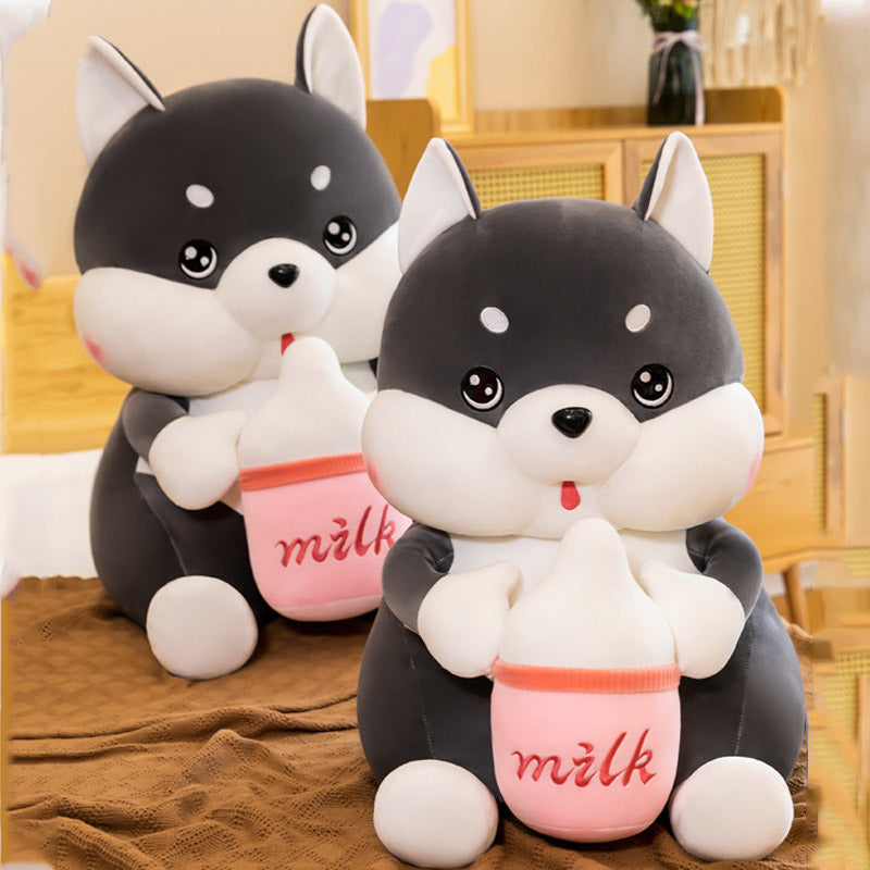 Super Soft Cute Milk Feeding Baby Husky Plush Toy 70cm