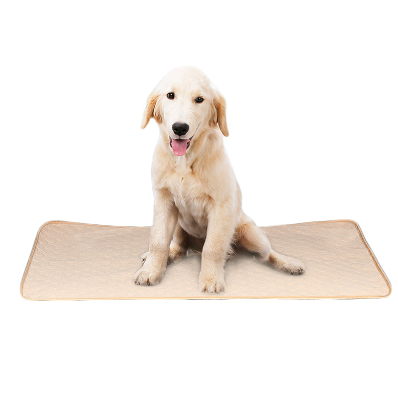 Washable Dog Pee Training Pad Multiple Use Mat Breathable Waterproof 100x67cm Beige