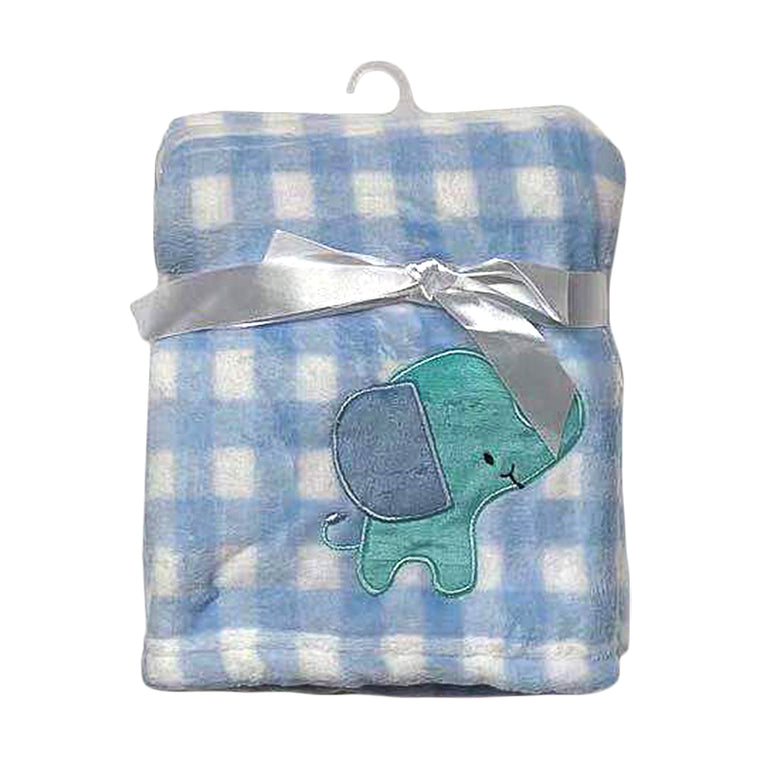 Baby Swaddle Blanket Elephant Pattern Children Pram Wrap Blanket Blue