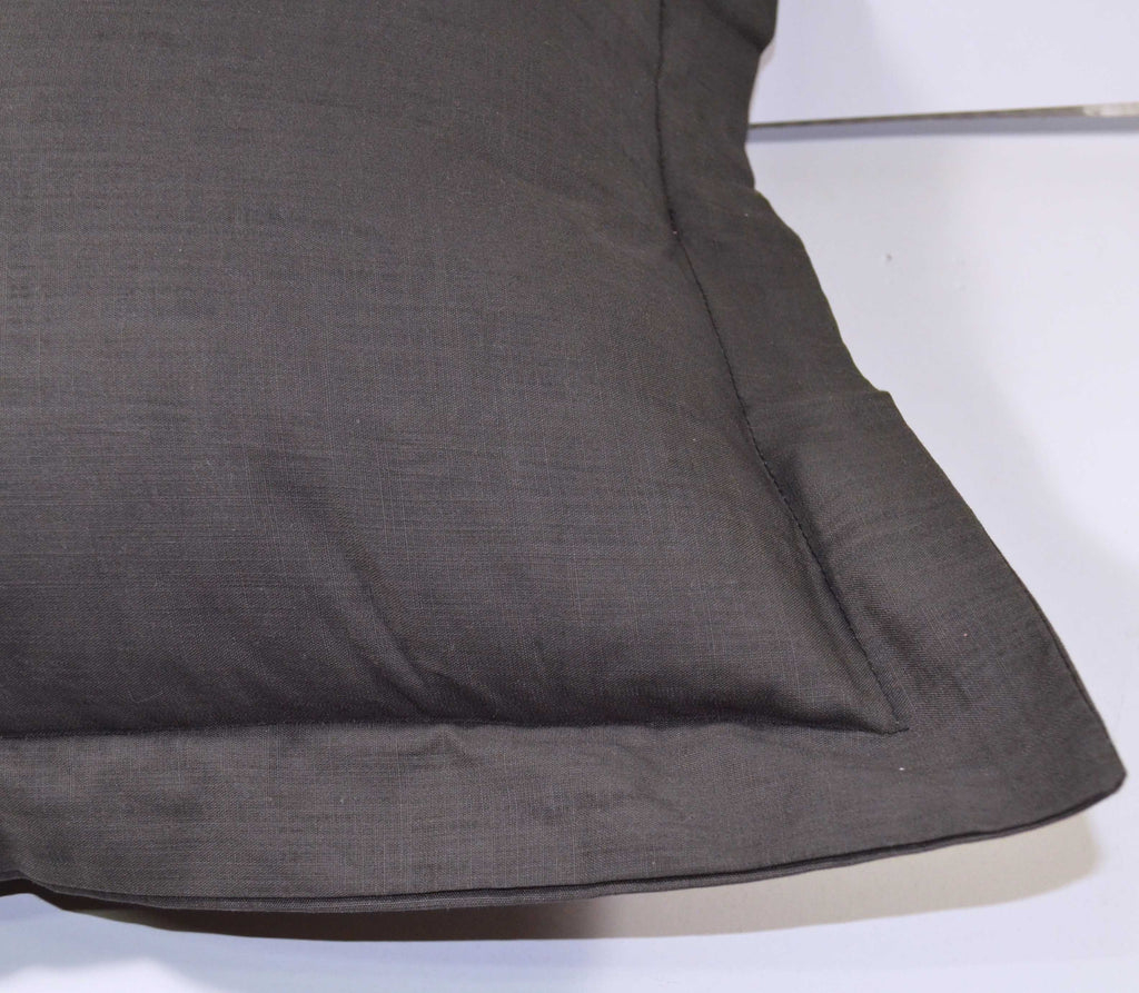 A pair of 100% Linen Charcoal Euro Pillowcases & Square Cushion covers