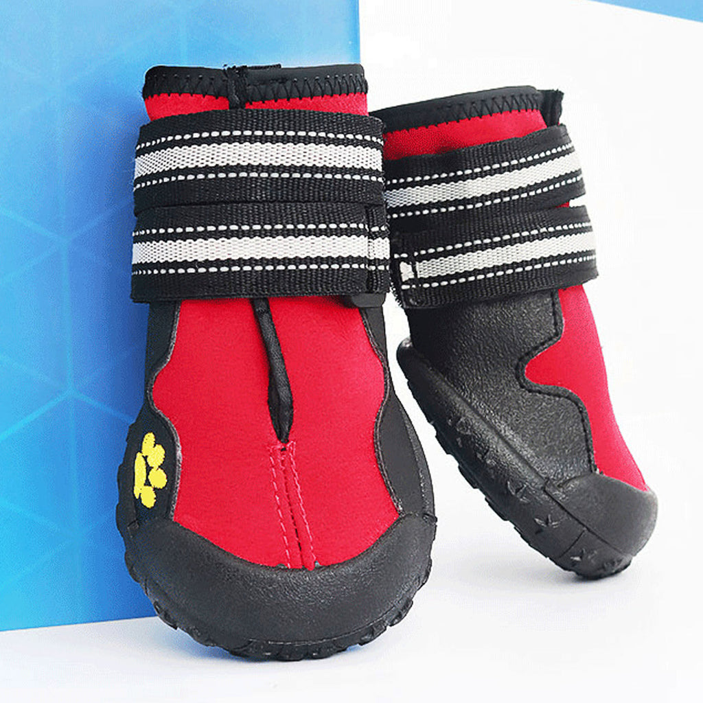 Dog Shoes WaterProof Rain Boots Socks Non-slip Rubber Shoes Red