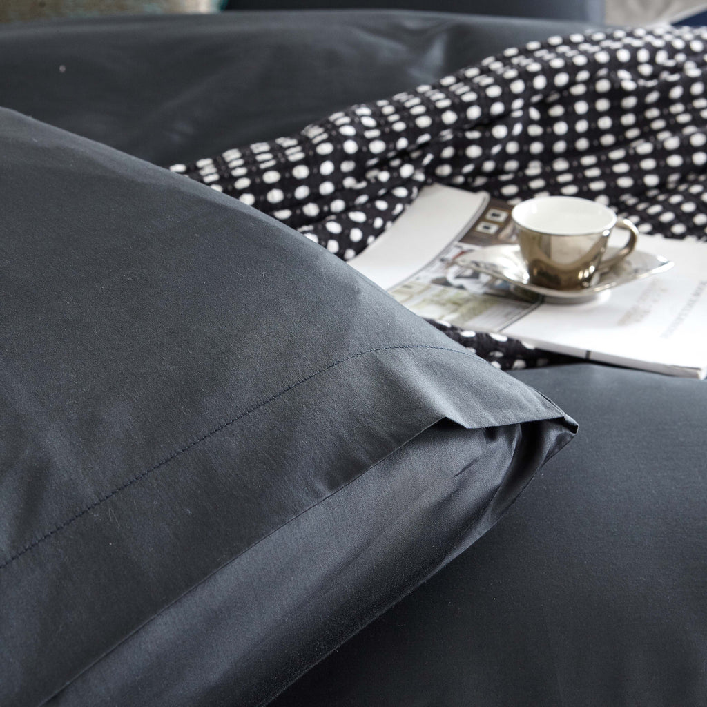 100% Cotton 650tc Soft Sateen Fabric Slate Grey Quilt Cover Set