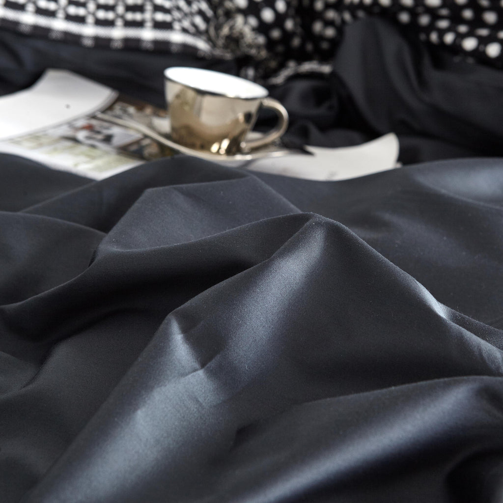 100% Cotton 650tc Soft Sateen Fabric Slate Grey Quilt Cover Set