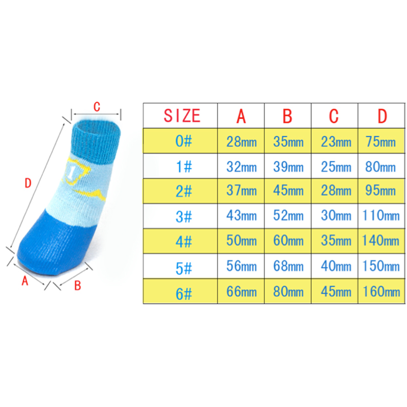 Pet Dog WaterProof Rain Shoes Boots Socks Non-slip Rubber Socks Yellow plaid