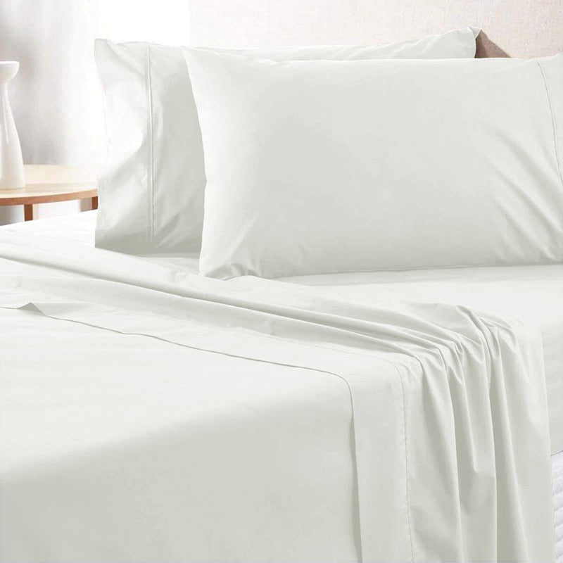 A pair of 1000tc Long Staple 100% Cotton Sateen OffWhite Pillow slips pillowcases