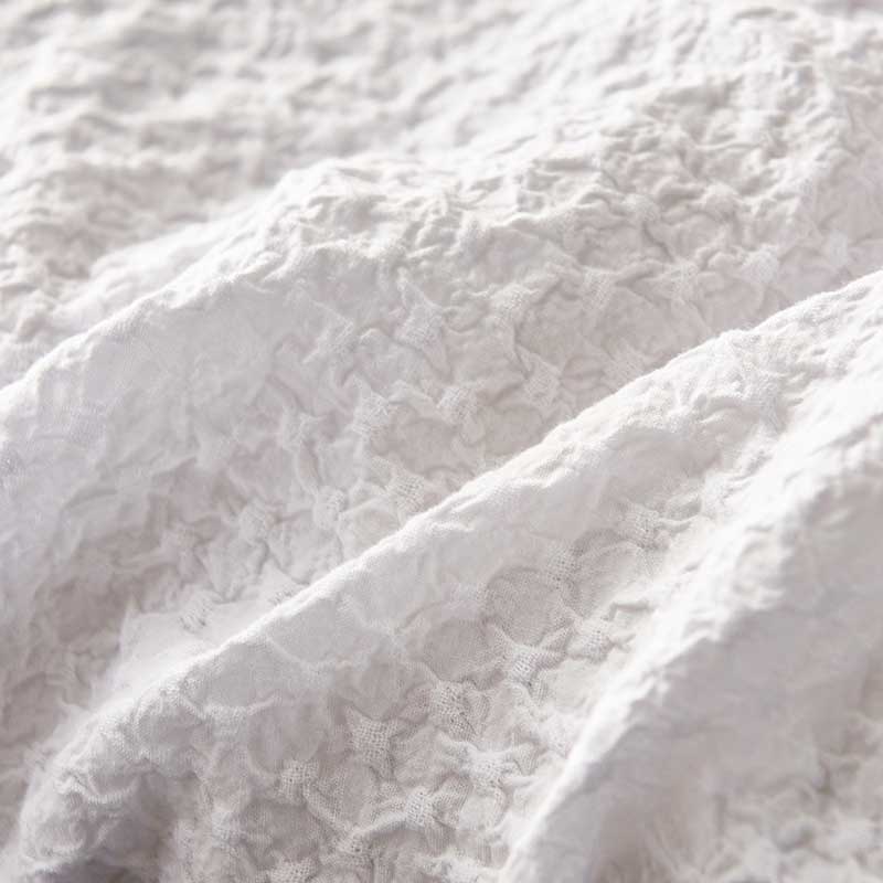 100% Cotton White Seersucker Pattern Quilt Doona Duvet Cover Set