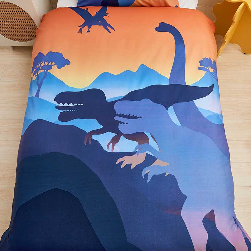 100% Cotton Dinosaur Pattern Kids Children Quilt Doona Duvet Cover Set