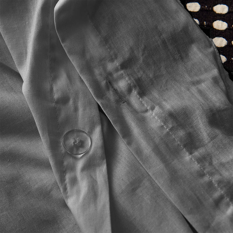 100% Cotton Seersucker Pattern Silver Grey Quilt Doona Duvet Cover Set