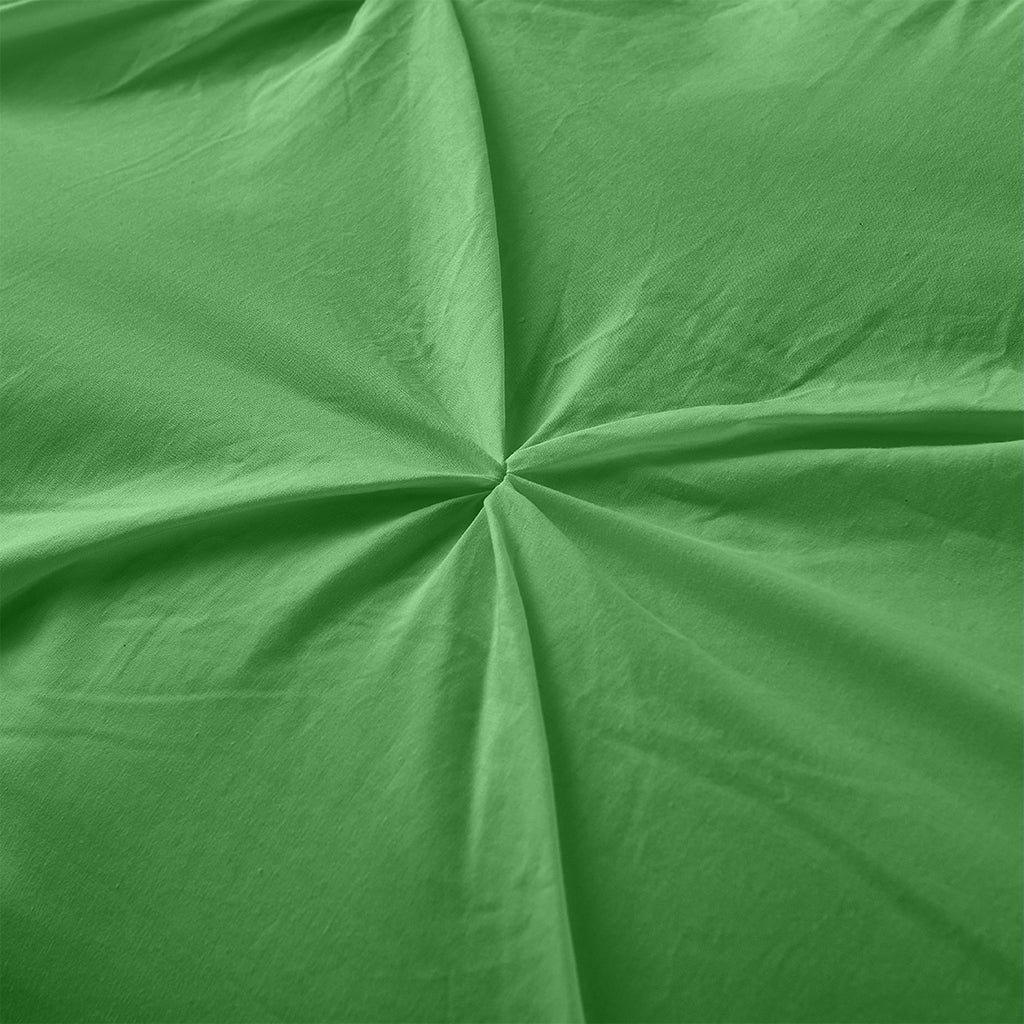 100% Cotton Green Diamond Pinch Pleated Pintuck Doona Quilt Cover Set