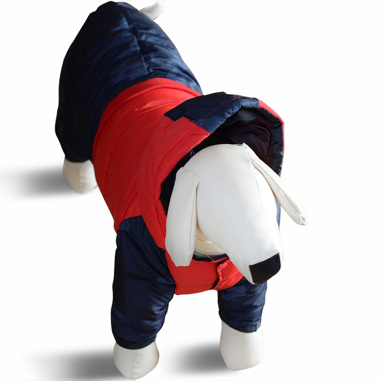 Large Breed Dog Jacket Coat Dog Waterproof Hooded Winter Coat clothes Red