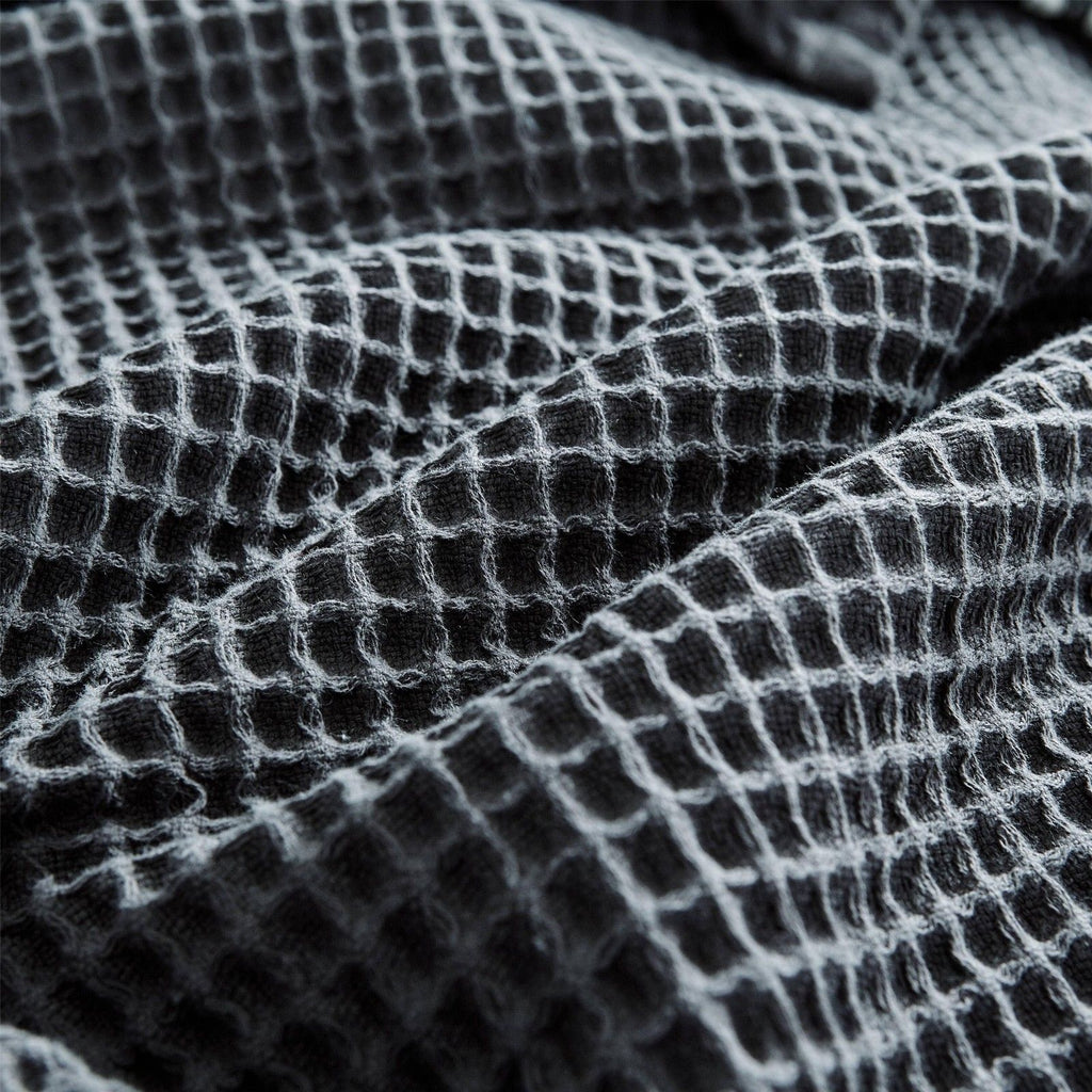 100% Cotton 350gsm Charcoal Large Chunky Waffle Blanket