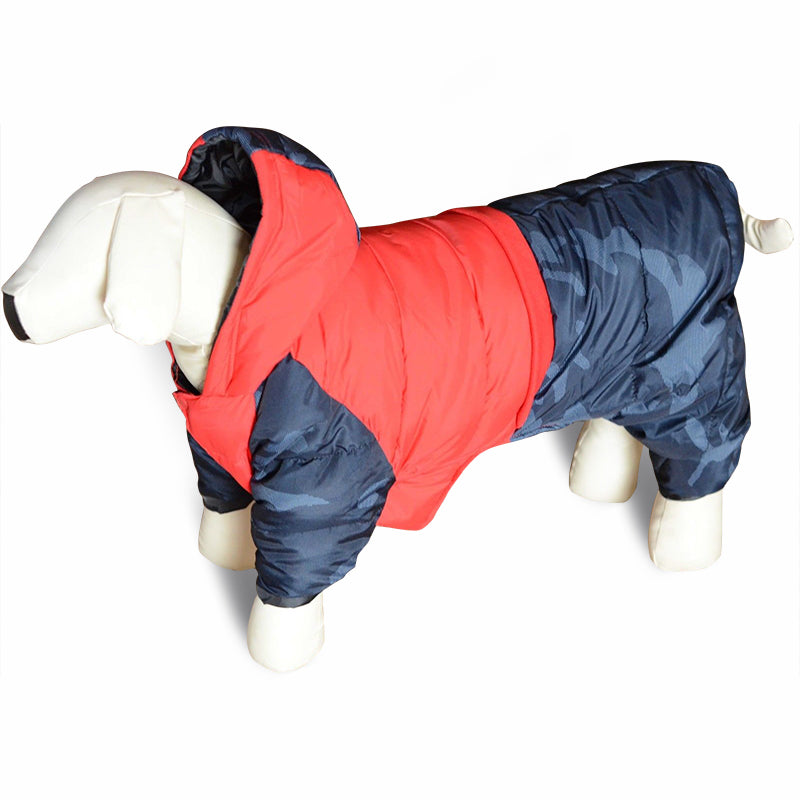 Large Breed Dog Jacket Coat Dog Waterproof Hooded Winter Coat clothes Red