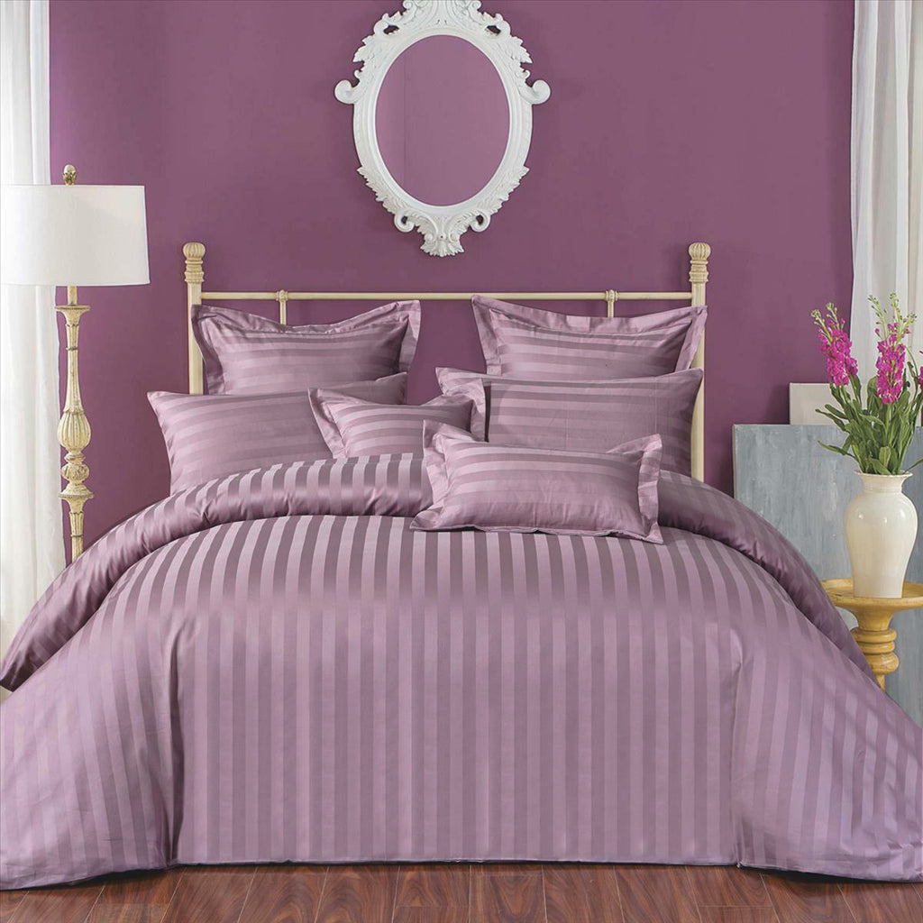 100% Cotton Purple Striped Duvet Cover Set