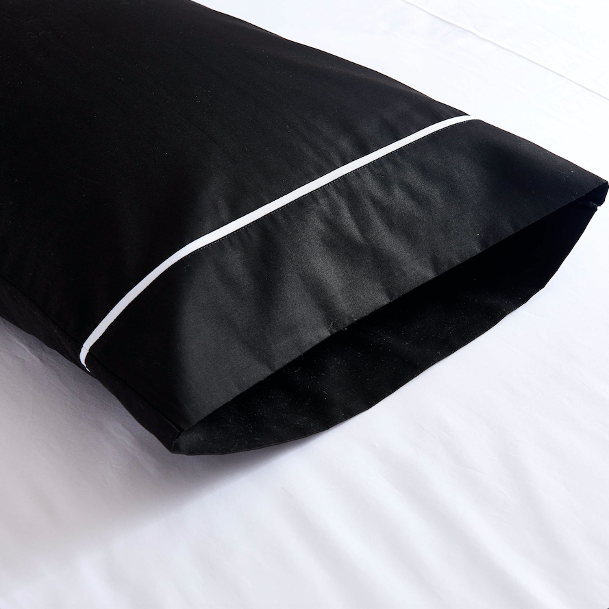 100% Cotton Black Fitted Sheet & Two Matching Pillowcases