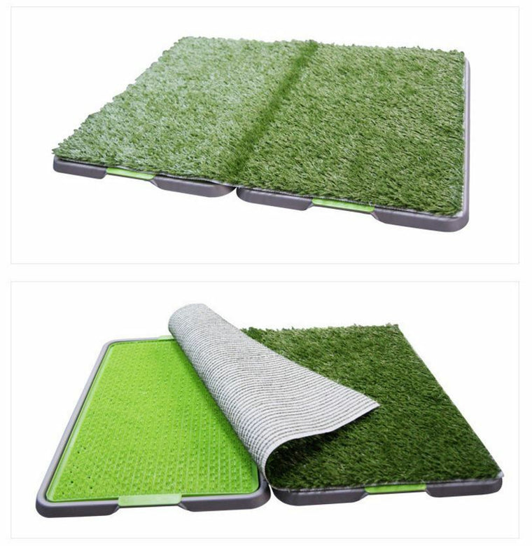 Large 86x68cm Portable Dog Pet Training Potty Patch Grass Toilet Loo Tray